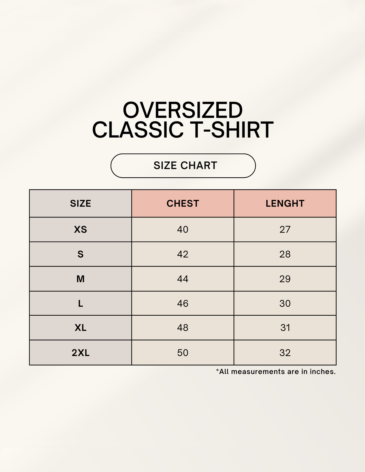 Sizechart