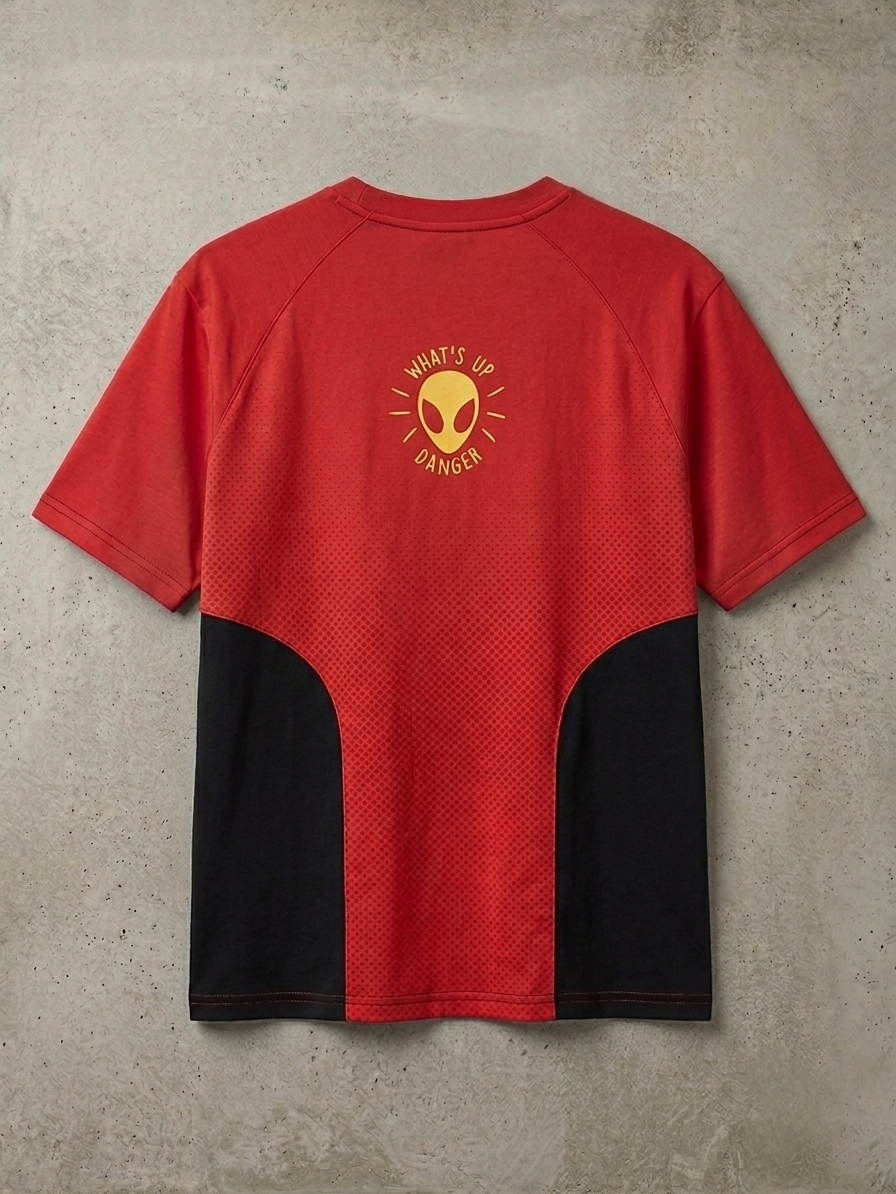 Spider-Man oversized t-shirt back view with What's Up Danger print