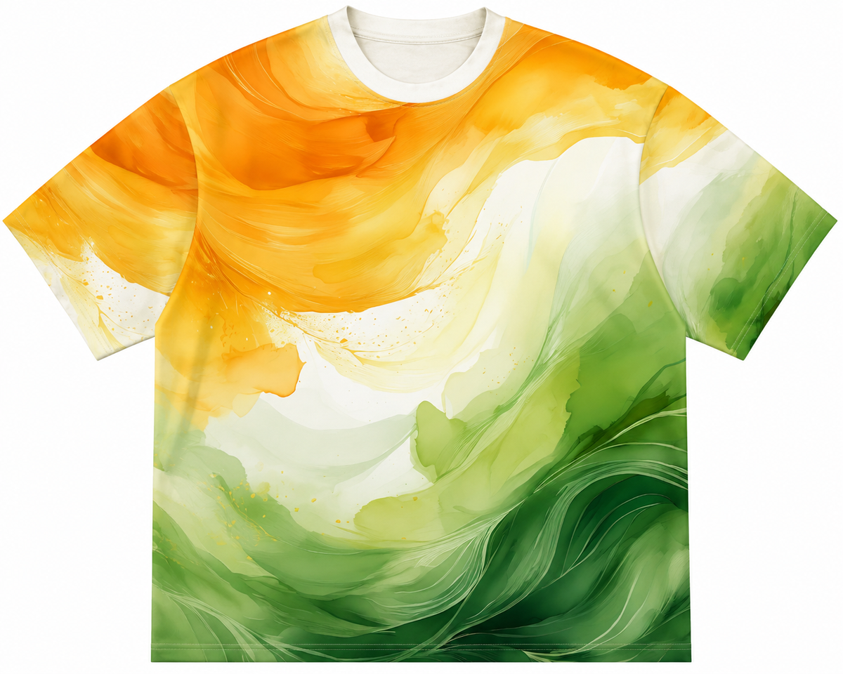 tricolor Ashoka Chakra oversized t-shirt front view